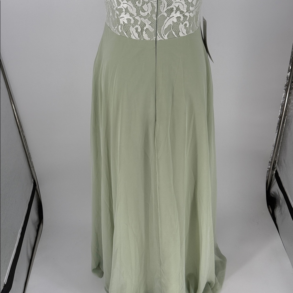 NWT Azazie Kate Bridesmaid Dress Lace Bodice‎ Formal Gown Dusty Sage A8 - Picture 13 of 15